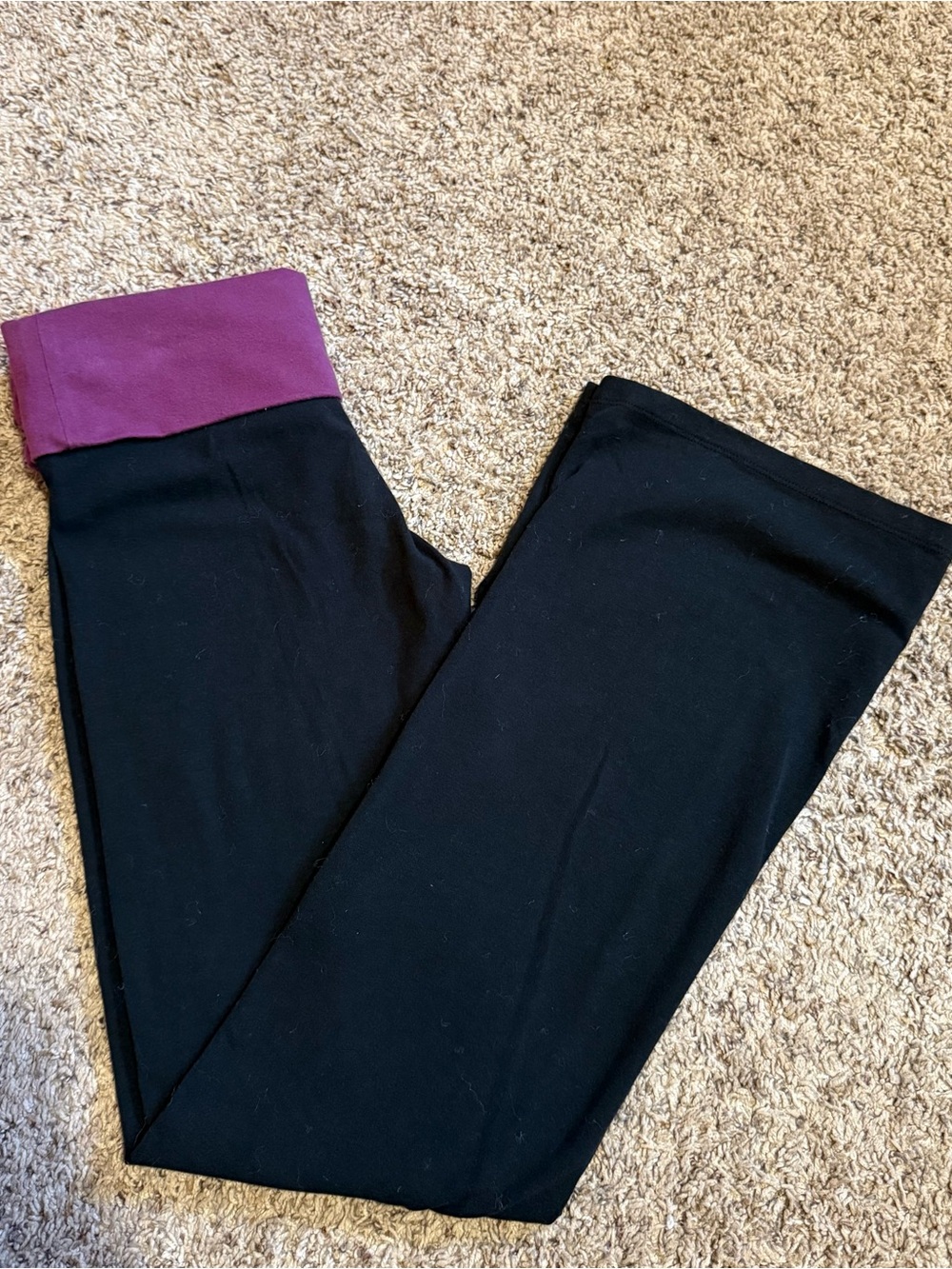 Victoria's Secret Black Leggings with Purple Waistband Accent - Picture 3 of 7